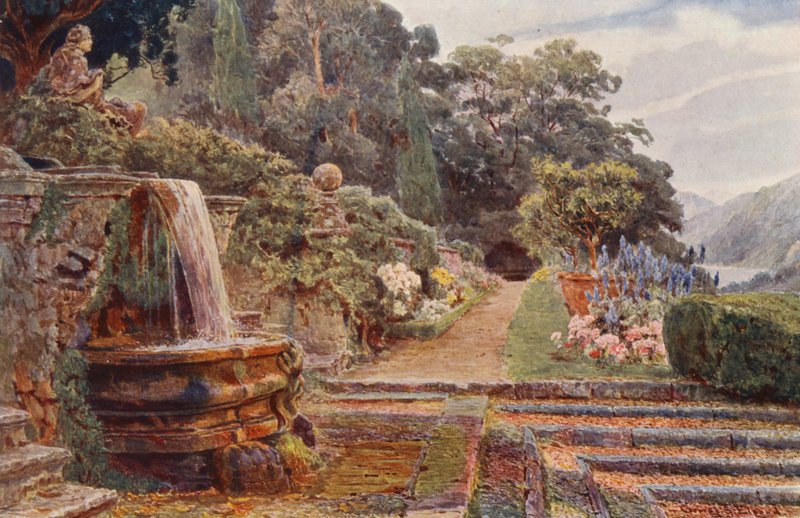 Giardini Italiani: Villa Cicogna, Sotto la Cascata da George Samuel Elgood