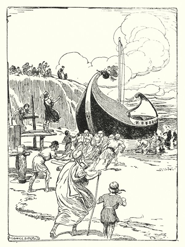 Giasone e gli Argonauti: "La buona nave Argo balzò dalla sabbia sui rulli e si lanciò avanti come un cavallo valoroso" da George Soper