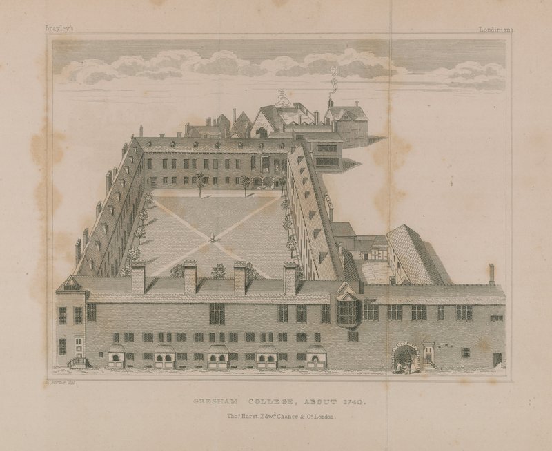 Veduta aerea del Gresham College da George Vertue