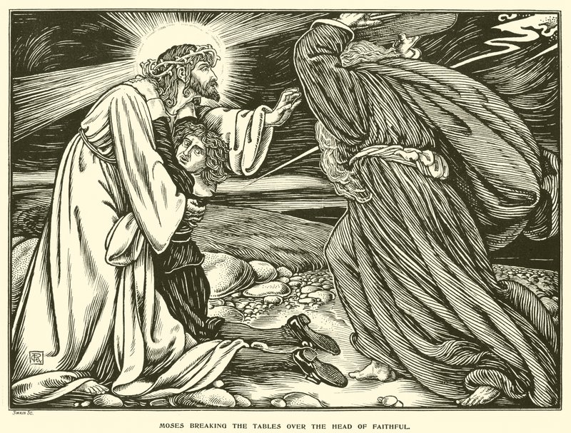 Mosè Spezza le Tavole sulla Testa di Fedele da George Woolliscroft Rhead