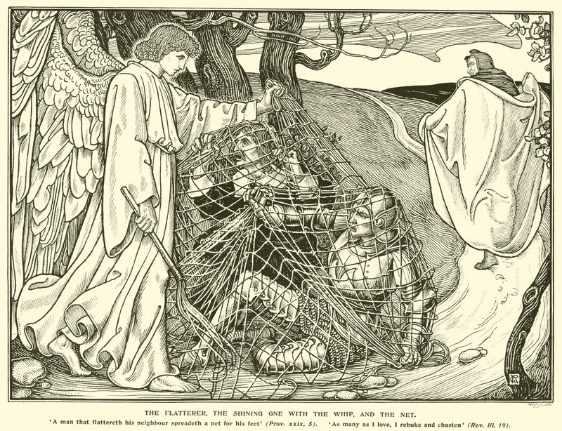 Il Lusingatore, lo Splendente con la Frusta e la Rete (incisione) da George Woolliscroft Rhead