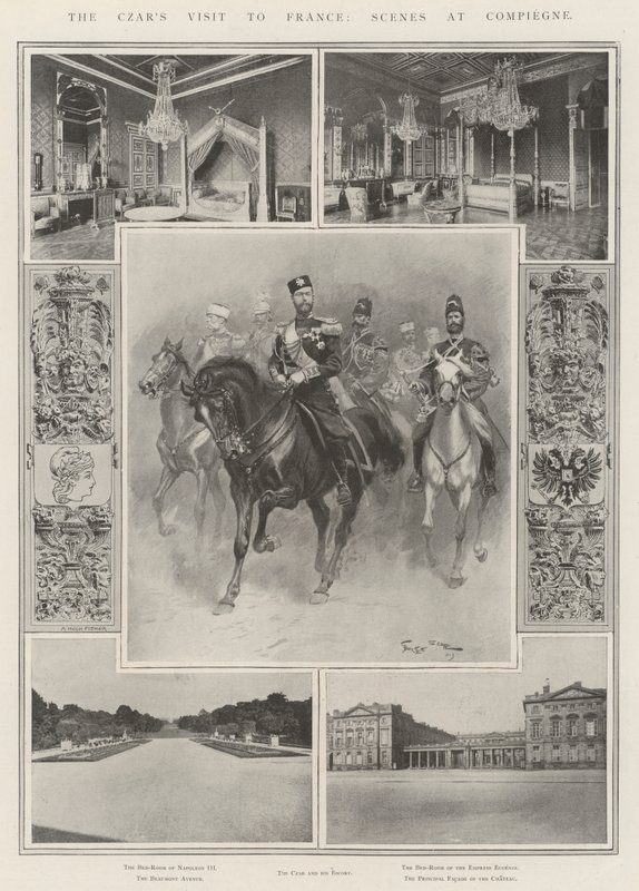 La visita dello zar in Francia, scene a Compiegne da Georges Bertin Scott