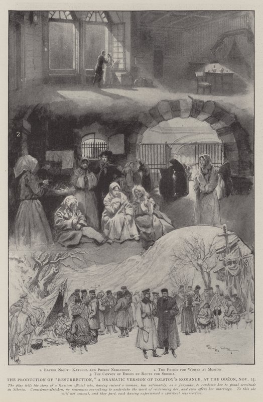La produzione di Resurrezione, una versione drammatica del romanzo di Tolstoj, all