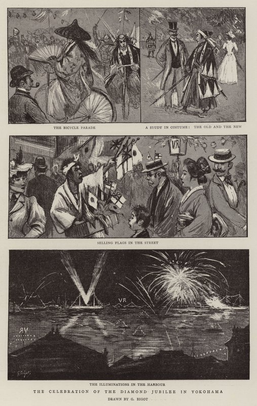 La celebrazione del Giubileo di Diamante a Yokohama da Georges Ferdinand Bigot