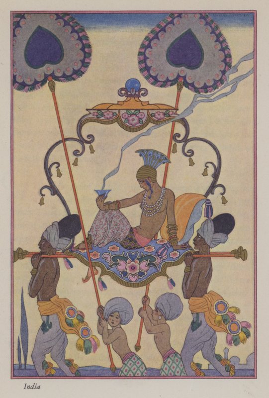 Il romanticismo del profumo: India (litografia a colori) da Georges (after) Barbier