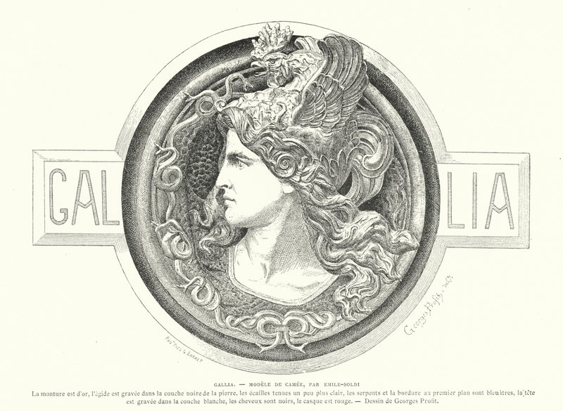 Gallia, design per un cammeo dello scultore francese Emile Soldi da Georges Ernest Profit