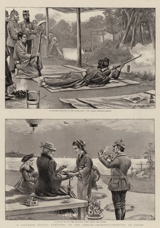 Un Bisley giapponese, schizzi al Festival annuale di tiro a Kioto da Georges Ferdinand Bigot