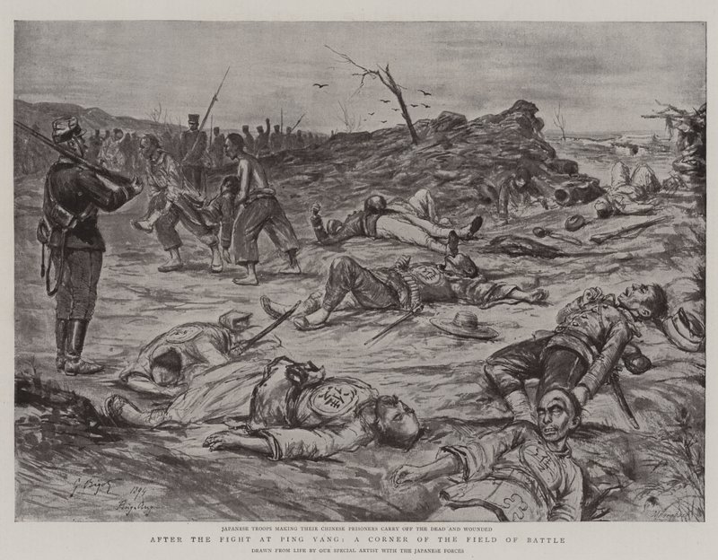 Dopo la battaglia di Ping Yang, un angolo del campo di battaglia da Georges Ferdinand Bigot