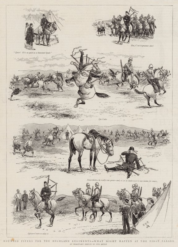 Pifferi a cavallo per i reggimenti delle Highland, cosa potrebbe succedere alla prima parata da Georges Ferdinand Bigot