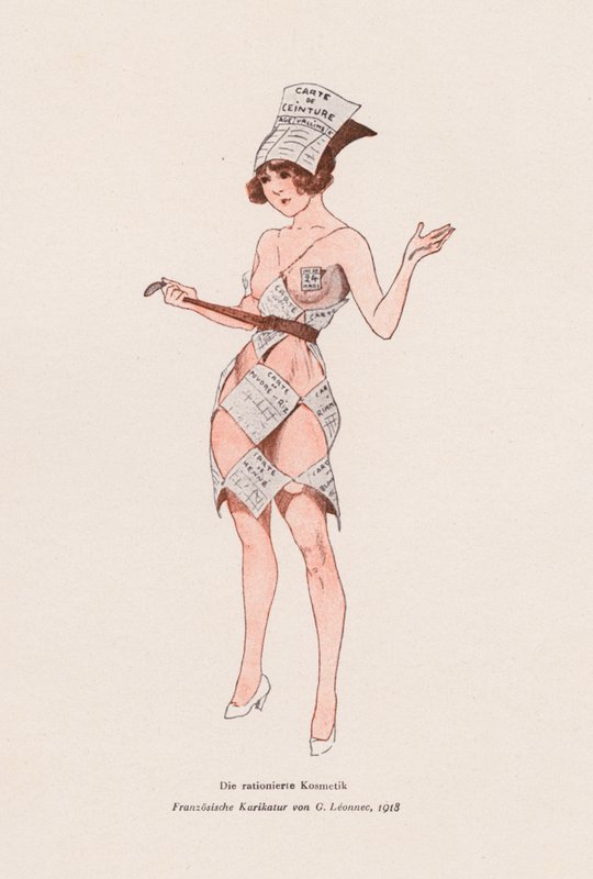 Donna vestita con buoni razionamento da Georges Leonnec