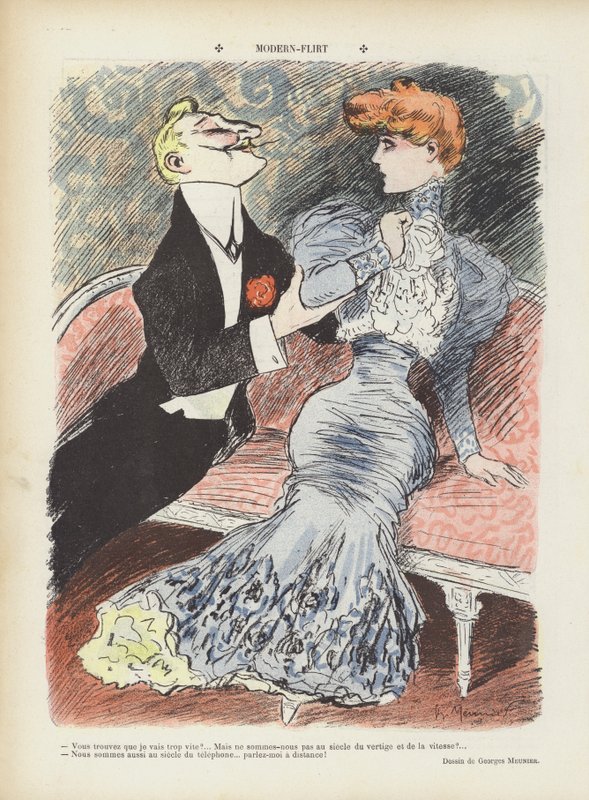 Flirt moderno. Illustrazione per Le Rire da Georges Meunier