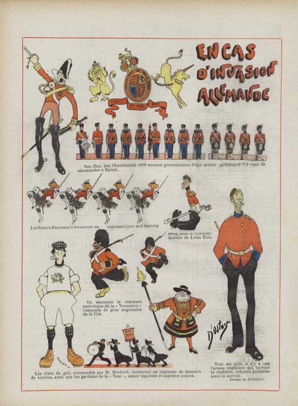 In caso di invasione tedesca. Illustrazione per Le Rire da Georges d 1878 1937 Ostoya