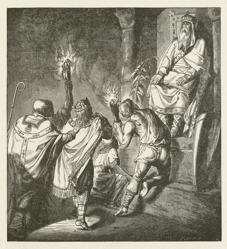 Ottone alla tomba di Carlo Magno da German School