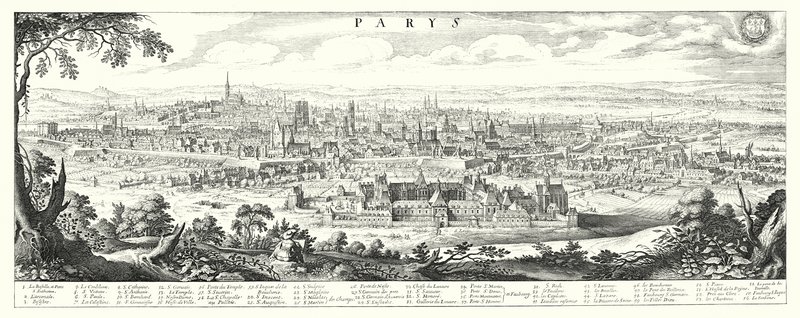 Panorama di Parigi, 1632-1635 da German School