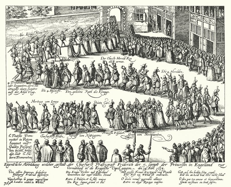 Processione nuziale di Federico V, Elettore Palatino, ed Elisabetta Stuart, figlia di Re Giacomo I d