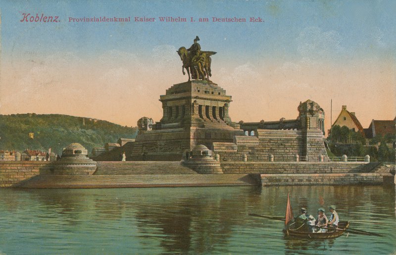 Monumento al Kaiser Guglielmo I, Coblenza. Cartolina inviata nel 1913. da German Photographer