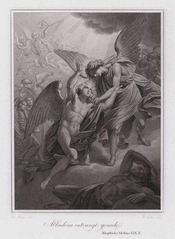 Abbadon riceve misericordia (incisione) da German School