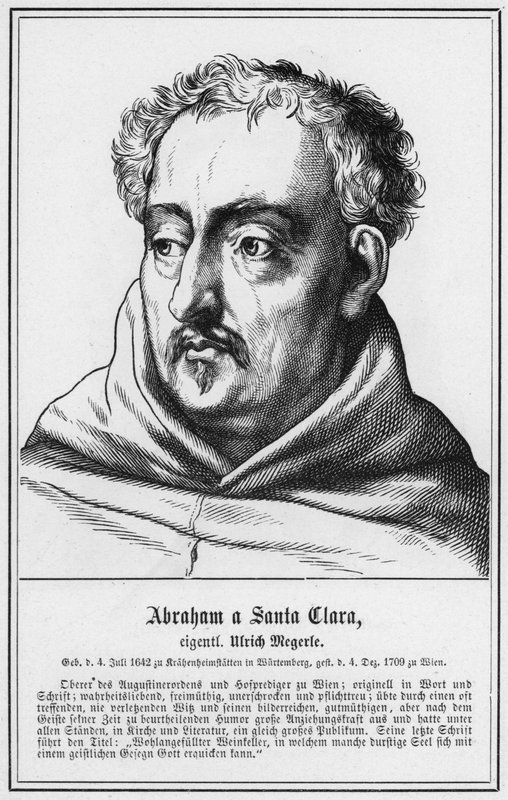 Abraham a Santa Clara, Ulrich Megerle (incisione) da German School