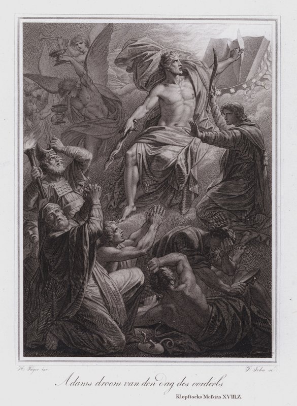 Il sogno di Adamo del Giorno del Giudizio (incisione) da German School