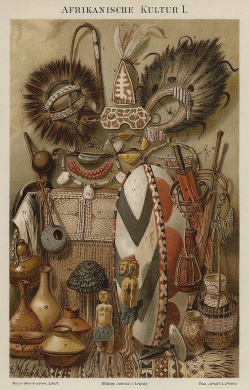 Artefatti culturali africani da German School