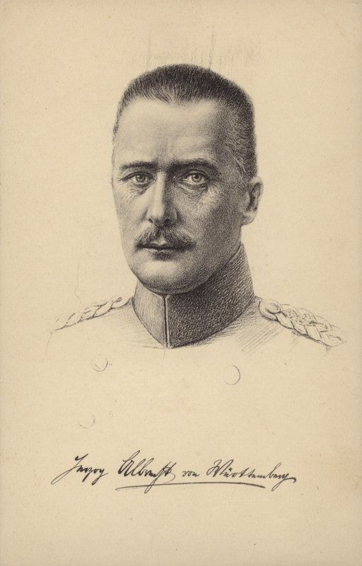 Albrecht, duca di Wurttemberg, principe tedesco e generale della Prima guerra mondiale (litografia) da German School