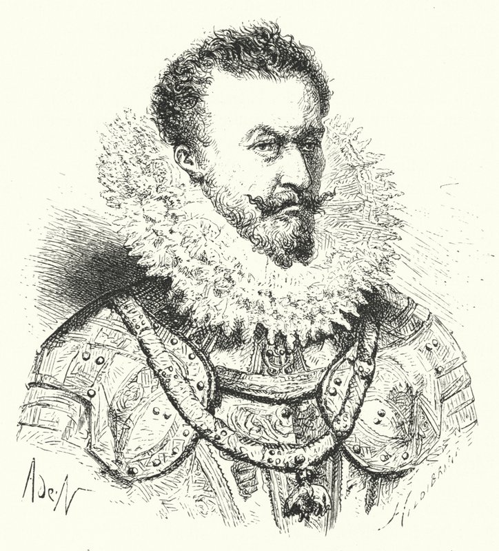 Alessandro Farnese, Duca di Parma, Governatore dei Paesi Bassi spagnoli (incisione) da German School