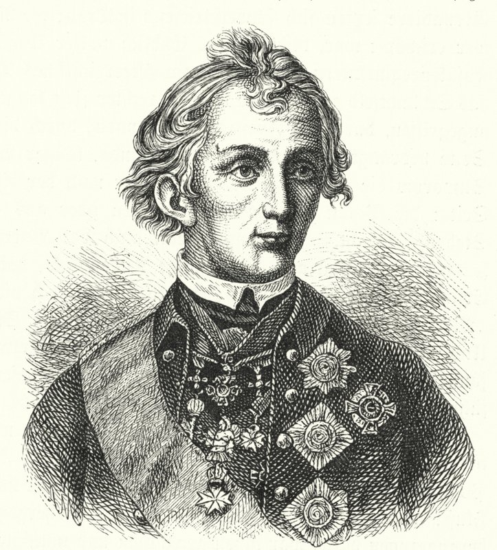 Alexander Suvorov, generale russo (incisione) da German School