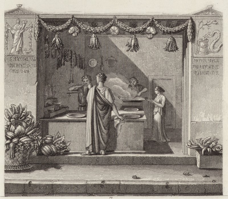 Negozio romano antico. Illustrazione per Bilder-Atlas da German School