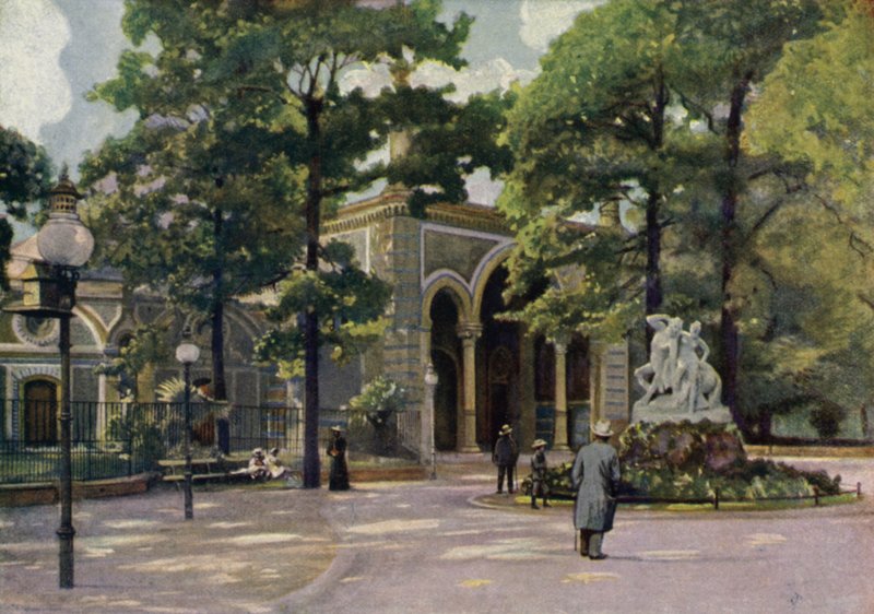 Casa degli antilopi, Giardino Zoologico di Berlino, Germania (litografia a colori) da German School