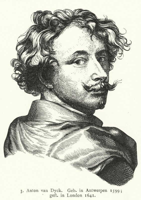 Anthony van Dyck, artista barocco fiammingo (incisione) da German School