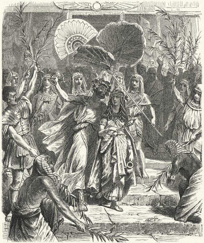 Antonio e Cleopatra come Osiride e Iside (incisione) da German School