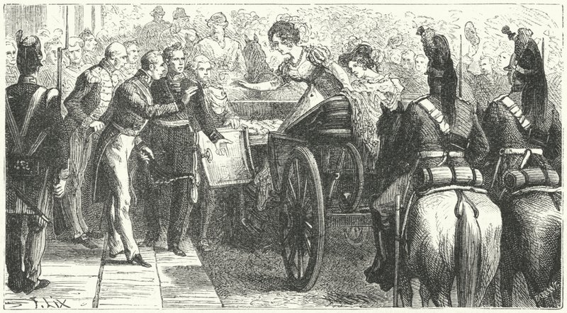 Arrivo della regina Carolina a Londra da German School