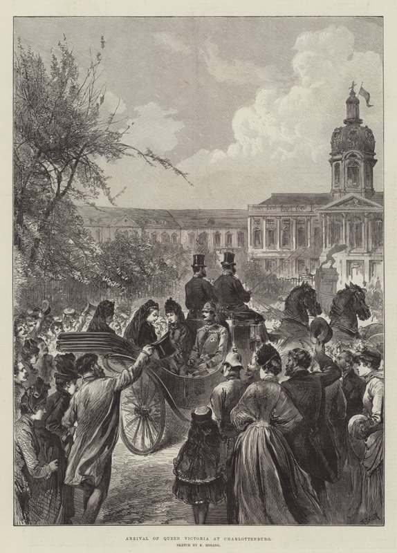 Arrivo della regina Vittoria a Charlottenburg (incisione) da German School