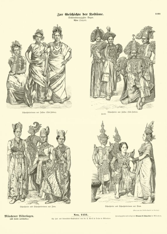 Costumi degli attori asiatici, fine XIX secolo da German School