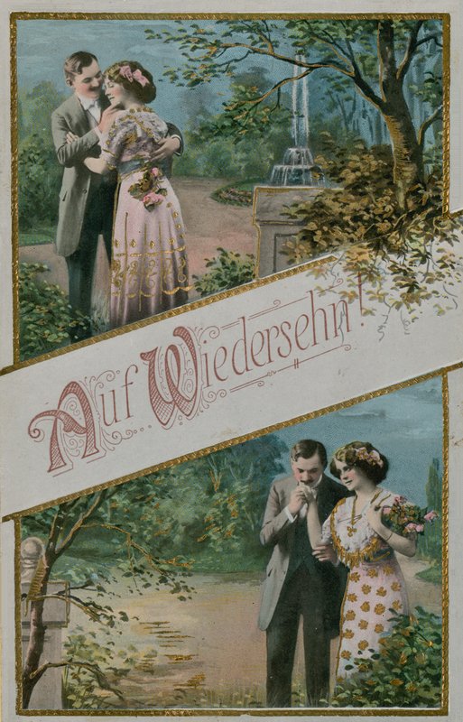 Cartolina di saluto Auf Wiedersehen, 1913 da German School
