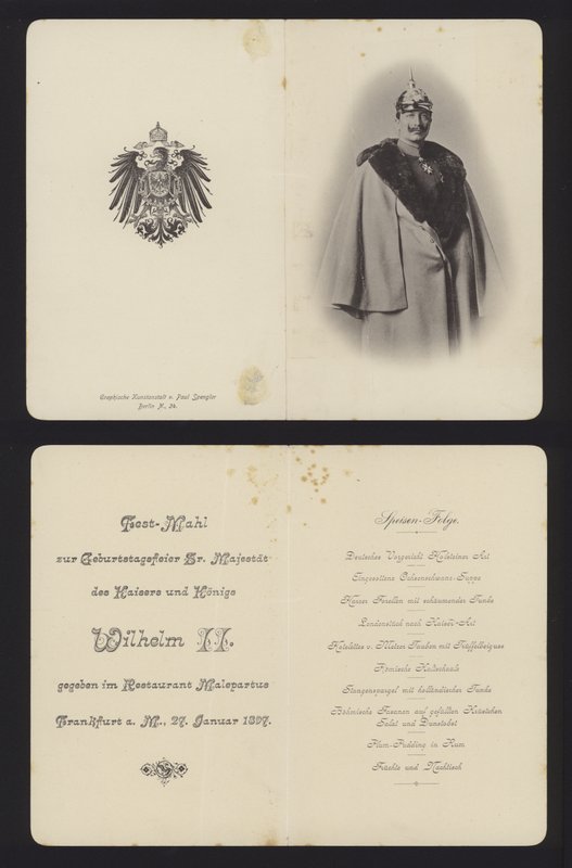 Banchetto in onore del compleanno del Kaiser Guglielmo II di Germania, Francoforte, 27 gennaio 1897 da German School
