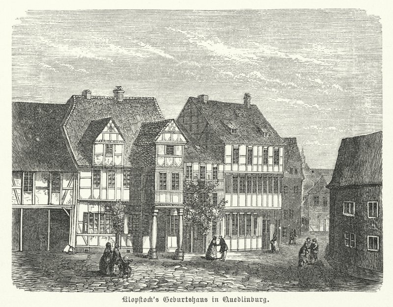 Luogo di nascita del poeta Friedrich Gottlieb Klopstock, Quedlinburg, Germania da German School