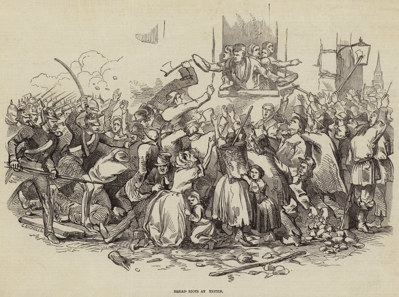 Rivolte del pane a Stettino, Germania, 24 aprile 1847 da German School