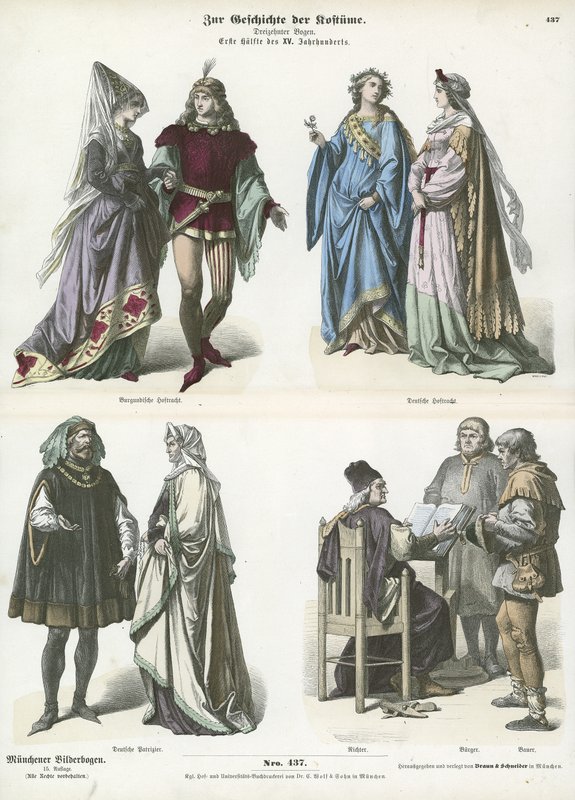 Costumi borgognoni e tedeschi, prima metà del XV secolo da German School