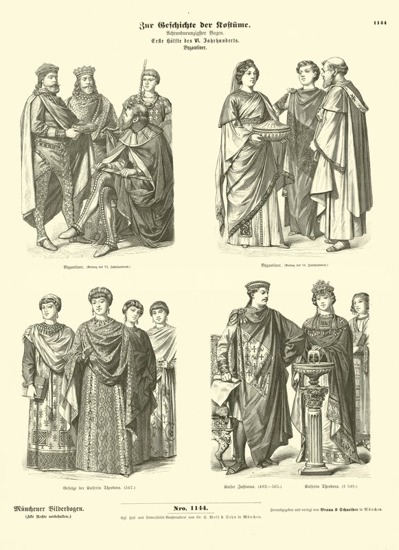 Costumi bizantini, prima metà del VI secolo da German School