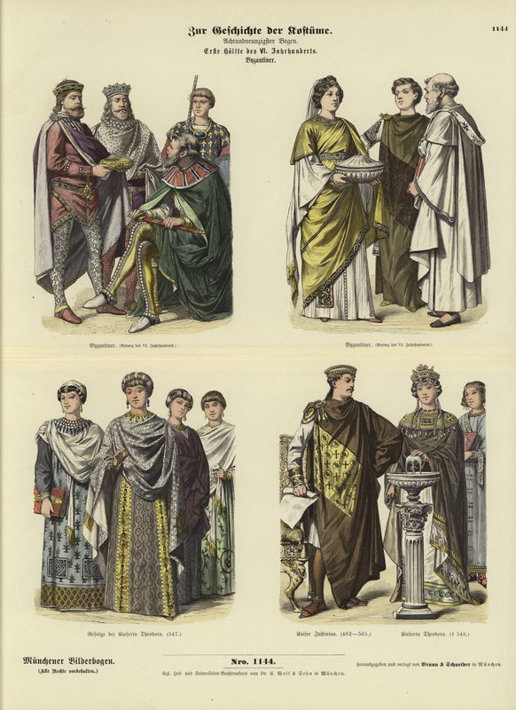 Costumi bizantini, prima metà del VI secolo da German School