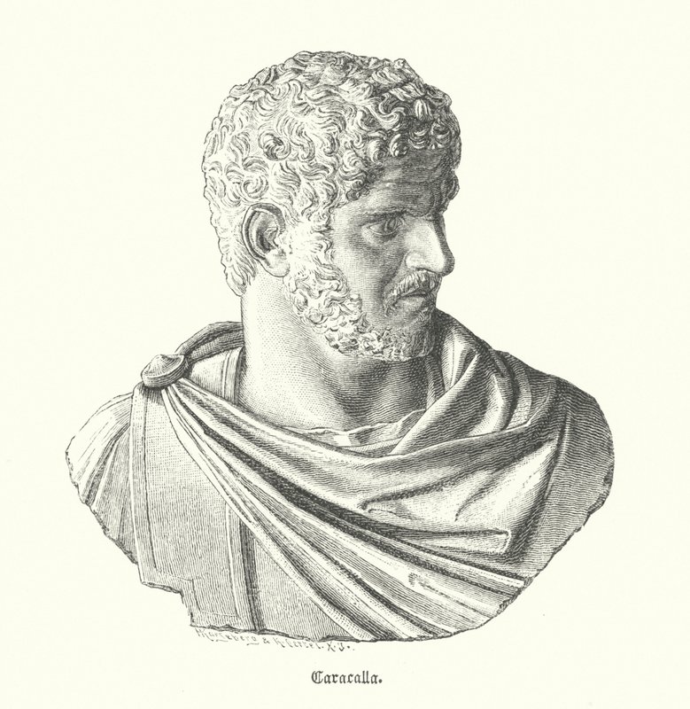 Caracalla, imperatore romano (incisione) da German School