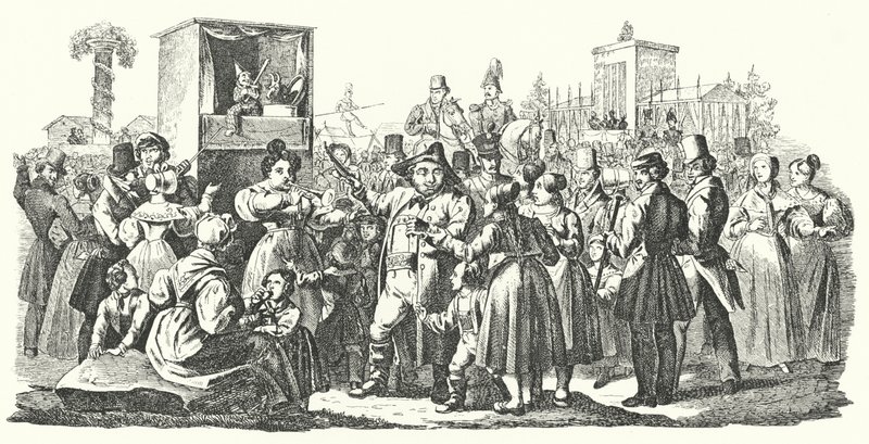 Carnevale nel distretto di Cannstatt a Stoccarda, autunno 1835 da German School