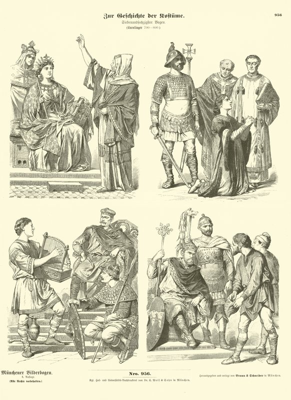 Costumi franco-carolingi, VIII secolo da German School