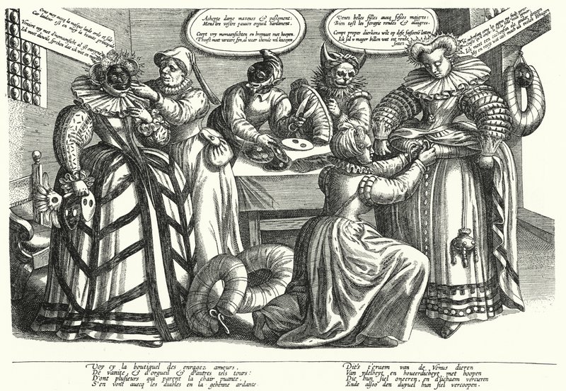 Caricatura sul costume femminile, inizio XVII secolo da German School