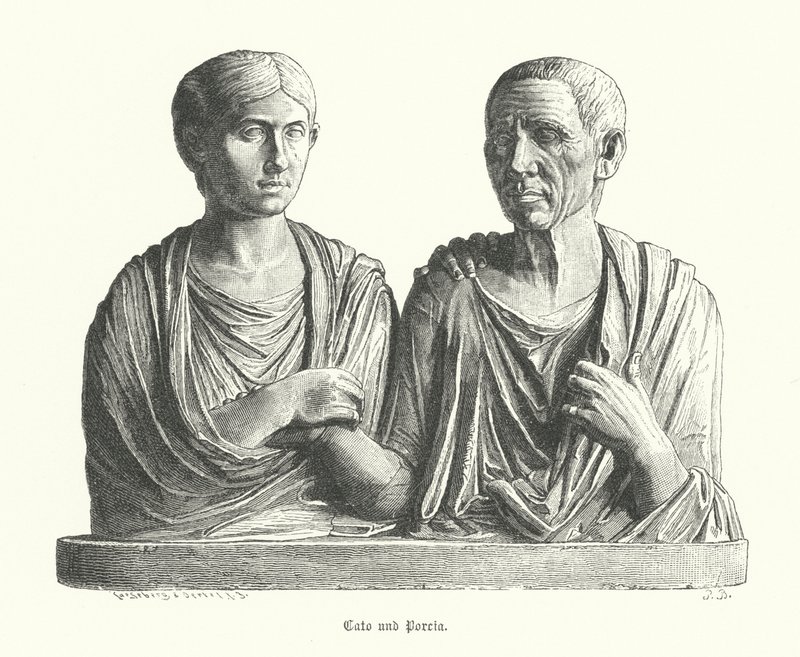 Catone e Porcia, scultura romana antica da German School