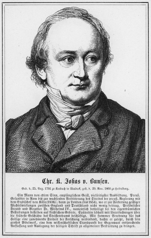 Christian Karl Josias von Bunsen (incisione) da German School