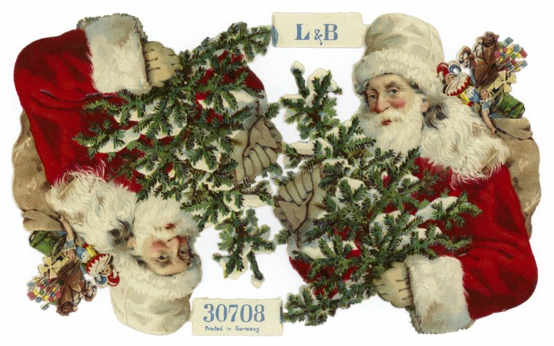 Cartolina di Natale raffigurante Babbo Natale da German School