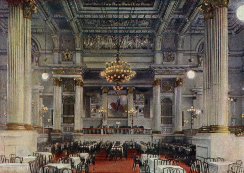 Sala da concerto, Giardino Zoologico di Berlino, Germania (litografia a colori) da German School