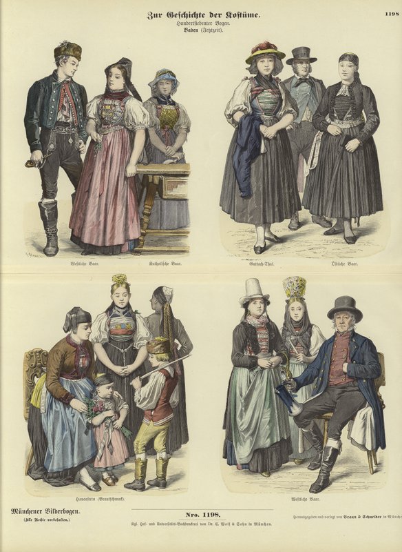 Costumi di Baden, Germania, XIX secolo da German School